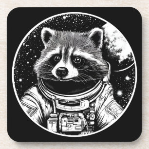 Astronaut racoon coaster