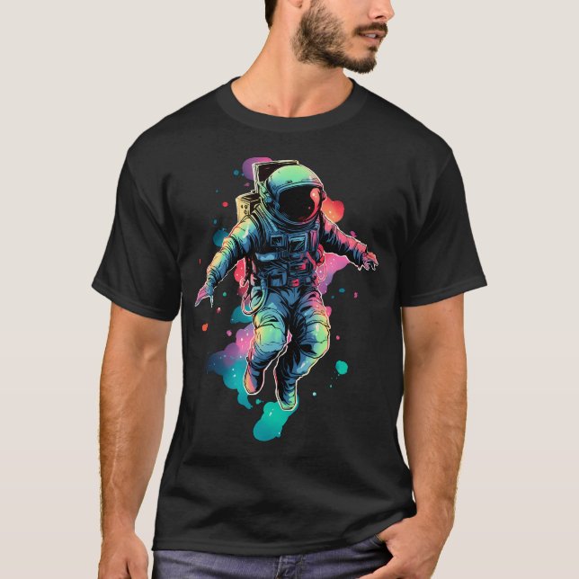 Astronaut Rainbow Galaxy T-Shirt (Front)