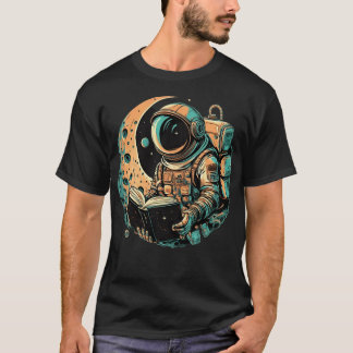 Astronaut Reading Book T-Shirt