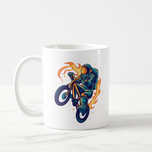 Astronaut Riding A BMX Coffee Mug (Left)