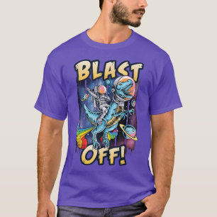 Astronaut Riding A Dinosaur Farting A Rainbow in S T-Shirt