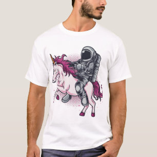 Astronaut riding a pink Unicorn T-shirt  Hat1