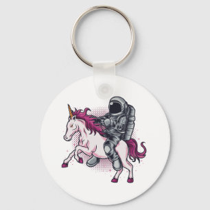 Astronaut riding a pink Unicorn T-shirt Hat1 Key Ring