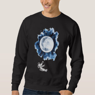 Astronaut Riding A Swing Tethered To The Moon Arti Sweatshirt