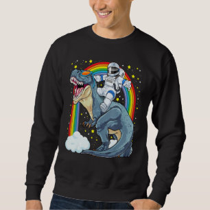 Astronaut Riding Dinosaur Rex Astro Space Dino Pre Sweatshirt