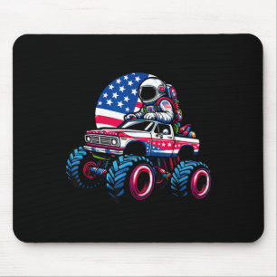 Astronaut Riding Monster Truck 4th Of July Mouse Pad