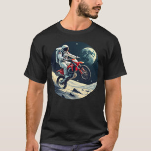 Astronaut Riding Motocross on the Moon T-Shirt