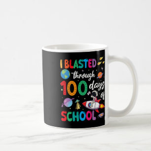 Astronaut Riding Rocket I Blasted Through 100 Days Coffee Mug
