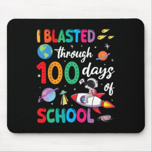 Astronaut Riding Rocket I Blasted Through 100 Days Mouse Pad