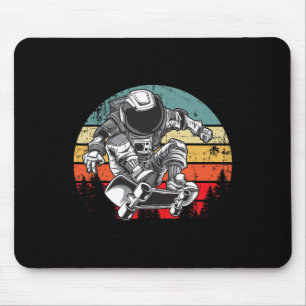 Astronaut Riding Skateboard Retro Vintage Sunset H Mouse Pad