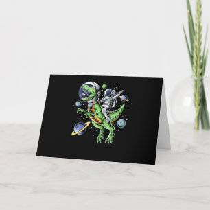Astronaut Riding T-Rex Dinosaur Astro T-Rex Space Card