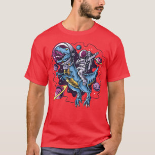 Astronaut Riding T-Rex Dinosaur Astro T-Rex Space  T-Shirt
