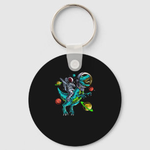 Astronaut Riding T-Rex Dinosaur   Key Ring