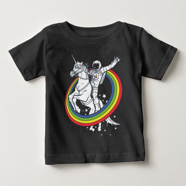 Astronaut Riding Unicorn  Baby T-Shirt (Front)