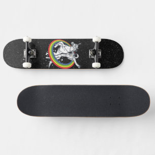Astronaut Riding Unicorn  Skateboard