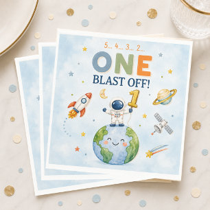 Astronaut Rocket Blast Off Napkin