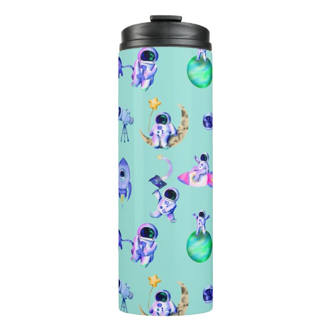 Astronaut rocket earth space thermal tumbler (Front)