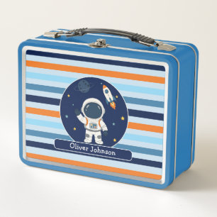 Astronaut Rocket Outer Space Kids  Metal Lunch Box
