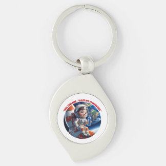 “Astronaut Rocket Ship Space Adventure Keychain” Key Ring