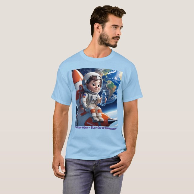 “Astronaut Rocket Space Adventure Graphic T-Shirt” T-Shirt (Front Full)