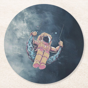 Astronaut Round Paper Coaster