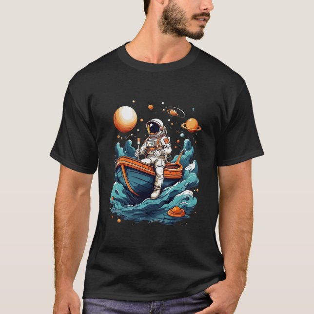 Astronaut Rowing the Cosmos T-Shirt (Front)