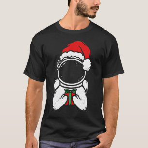 Astronaut Santa hat Christmas Pajama Cool Space ma T-Shirt