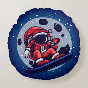 Astronaut Santa  Round Cushion