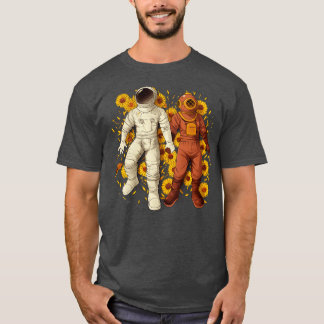 Astronaut Scuba Diving Holding Hands by Tobe Fonse T-Shirt