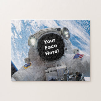 Astronaut Selfie - Add Your Face and Name Jigsaw Puzzle
