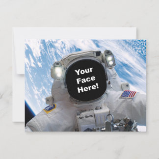 Astronaut Selfie - Add Your Face and Name Postcard