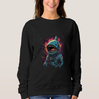 Astronaut Shark Space Sharks Lover Futuristic Retr Sweatshirt