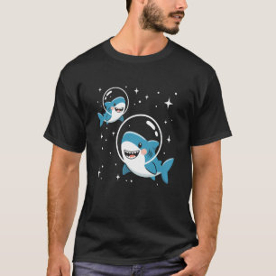 Astronaut Sharks in Space  Cute Universe Fish in H T-Shirt