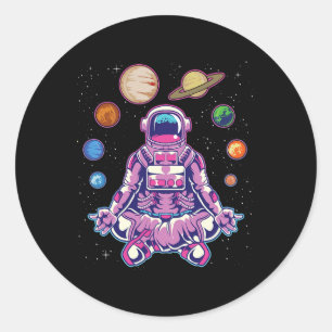 Astronaut Shirts, Outer Space Yoga  Classic Round Sticker
