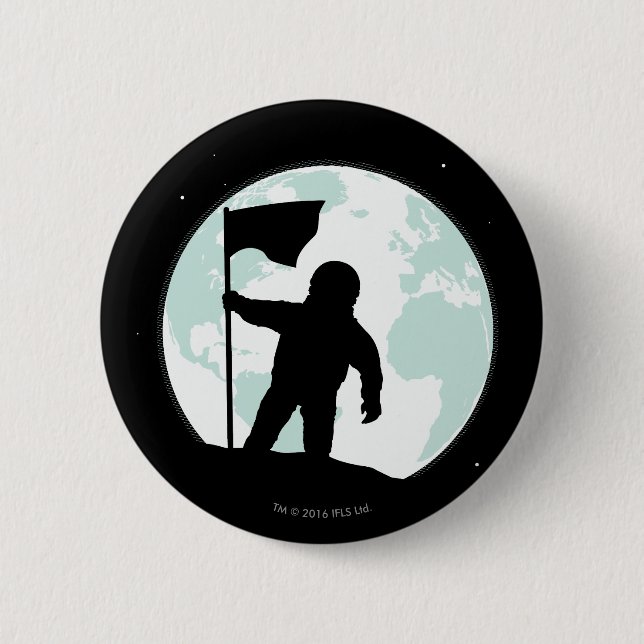 Astronaut Silhouette 6 Cm Round Badge (Front)