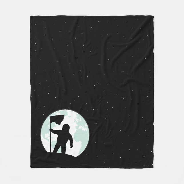 Astronaut Silhouette Fleece Blanket (Front)