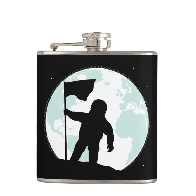 Astronaut Silhouette Hip Flask (Front)