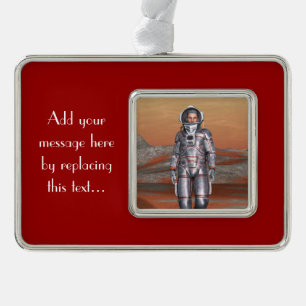Astronaut Silver Plated Framed Ornament