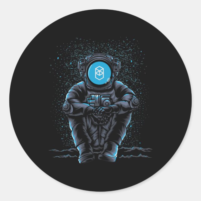 Astronaut Sitting Fantom FTM Crypto To The Moon Classic Round Sticker (Front)