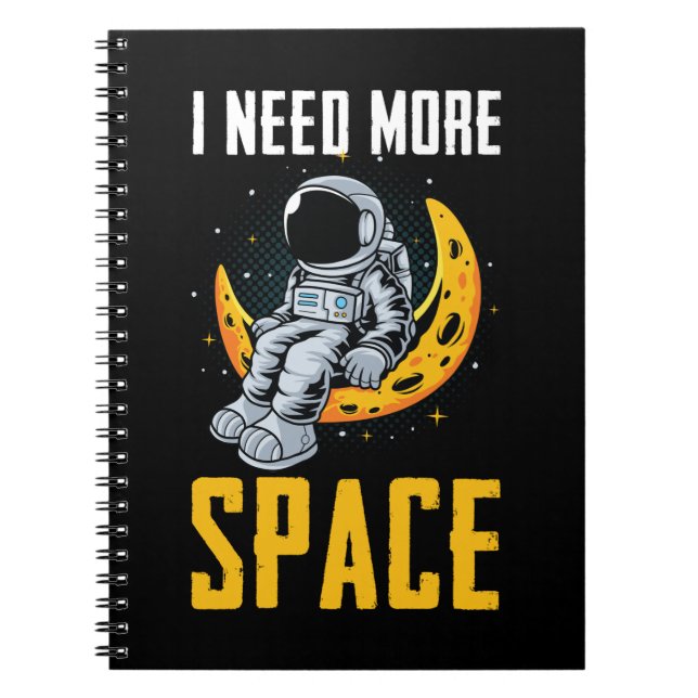 Astronaut sitting Moon Space Humour Notebook (Front)