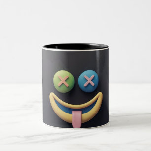 Astronaut Sitting on Ringed Planet Galaxy Coffee M Two-Tone Coffee Mug
