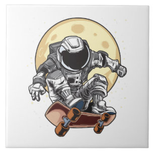 Astronaut Skate Ceramic Tile