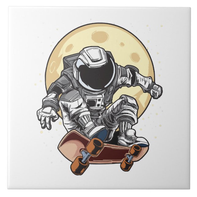 Astronaut Skate Ceramic Tile (Front)