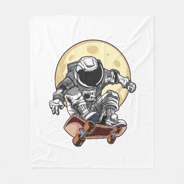 Astronaut Skate Fleece Blanket (Front)