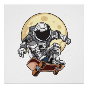 Astronaut Skate Poster