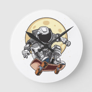 Astronaut Skate Round Clock