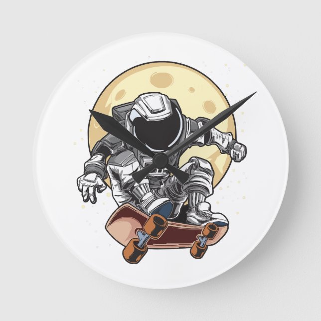 Astronaut Skate Round Clock (Front)