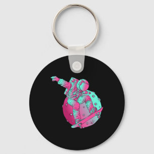 Astronaut Skateboard Skateboarder Skateboarding Sk Key Ring