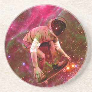 Astronaut Skateboarder Coaster