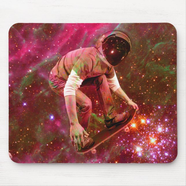 Astronaut Skateboarder Mouse Pad (Front)